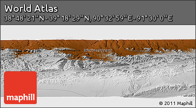 Physical Panoramic Map of the Area around 39° 3' 25" N, 91° 1' 30" E