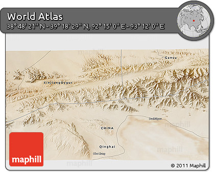 Satellite 3D Map of the Area around 39° 3' 25" N, 92° 43' 29" E