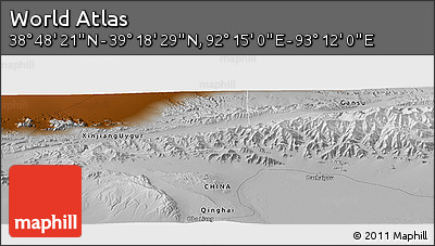 Physical Panoramic Map of the Area around 39° 3' 25" N, 92° 43' 29" E
