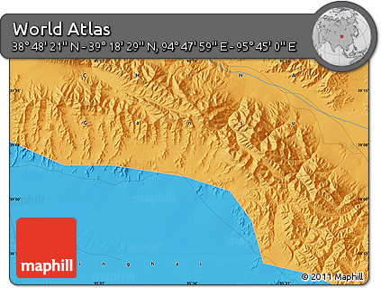 Political Map of the Area around 39° 3' 25" N, 95° 16' 30" E