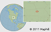 Savanna Style Location Map of the area around 39° 3' 25" N, 95° 7' 30" W, hill shading