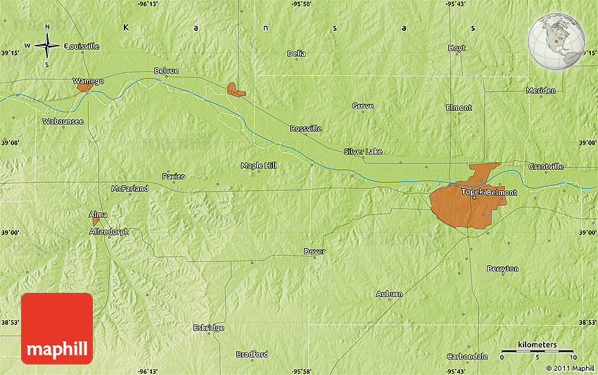 Physical Map of Wakarusa