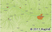 Physical Map of the area around 39° 3' 25" N, 95° 58' 29" W