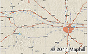 Shaded Relief Map of the area around 39° 3' 25" N, 95° 58' 29" W