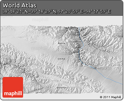 Physical 3D Map of the Area around 39° 3' 25" N, 97° 49' 29" E