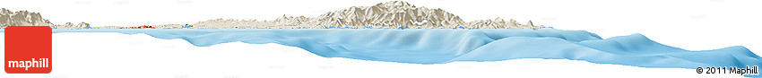 Shaded Relief Horizon Map of the Area around 39° 3' 25" N, 9° 25' 30" E