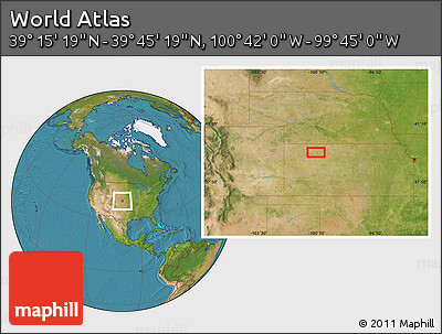 Satellite Location Map of the Area around 39° 30' 19" N, 100° 13' 29" W