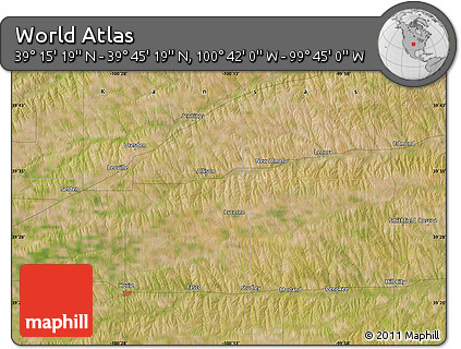 Satellite Map of the Area around 39° 30' 19" N, 100° 13' 29" W