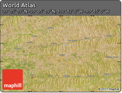 Satellite Map of the Area around 39° 30' 19" N, 100° 13' 29" W