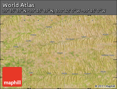Satellite Map of the Area around 39° 30' 19" N, 100° 13' 29" W