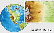 Physical Location Map of the area around 39° 30' 19" N, 101° 4' 29" W