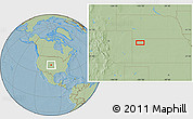 Savanna Style Location Map of the area around 39° 30' 19" N, 101° 4' 29" W, hill shading