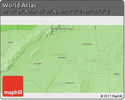 Political 3D Map of the Area around 39° 30' 19" N, 105° 28' 29" E