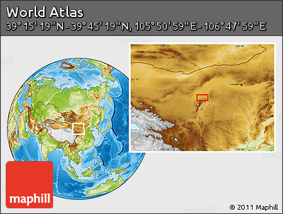 Physical Location Map of the Area around 39° 30' 19" N, 106° 19' 29" E