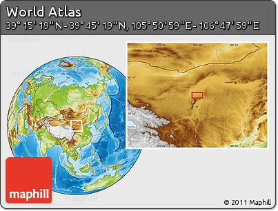 Physical Location Map of the Area around 39° 30' 19" N, 106° 19' 29" E