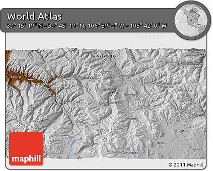 Physical 3D Map of the Area around 39° 30' 19" N, 106° 10' 30" W