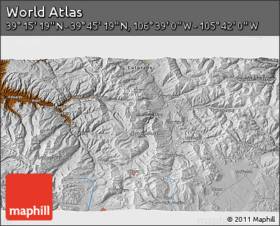 Physical 3D Map of the Area around 39° 30' 19" N, 106° 10' 30" W