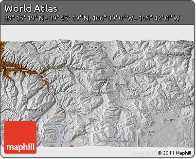 Physical 3D Map of the Area around 39° 30' 19" N, 106° 10' 30" W