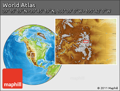 Physical Location Map of the Area around 39° 30' 19" N, 106° 10' 30" W