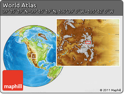 Physical Location Map of the Area around 39° 30' 19" N, 106° 10' 30" W