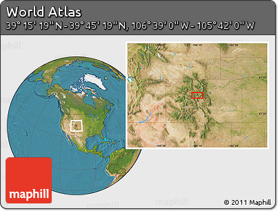 Satellite Location Map of the Area around 39° 30' 19" N, 106° 10' 30" W