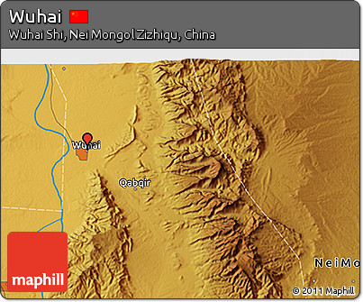 Physical 3D Map of Wuhai