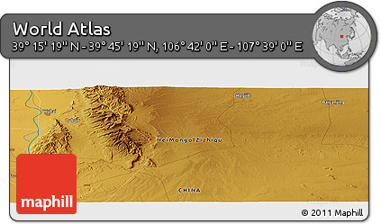 Physical Panoramic Map of the Area around 39° 30' 19" N, 107° 10' 30" E