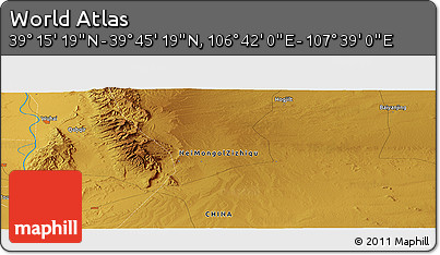 Physical Panoramic Map of the Area around 39° 30' 19" N, 107° 10' 30" E