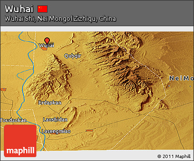 Physical Panoramic Map of Wuhai