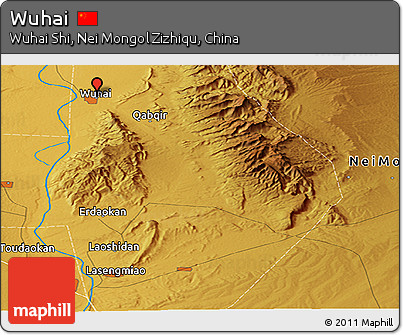 Physical Panoramic Map of Wuhai