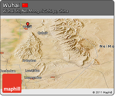 Satellite Panoramic Map of Wuhai