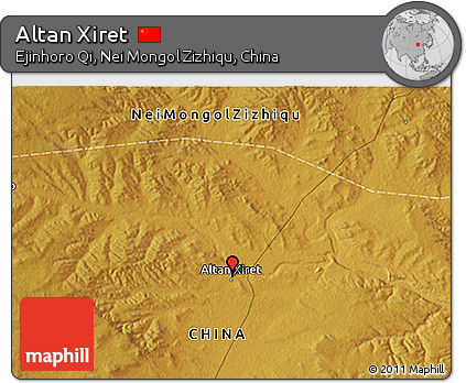 Physical 3D Map of Altan Xiret