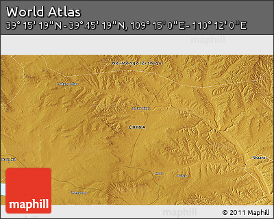 Physical 3D Map of the Area around 39° 30' 19" N, 109° 43' 29" E