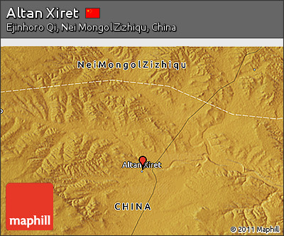 Physical 3D Map of Altan Xiret