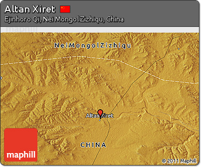 Physical 3D Map of Altan Xiret