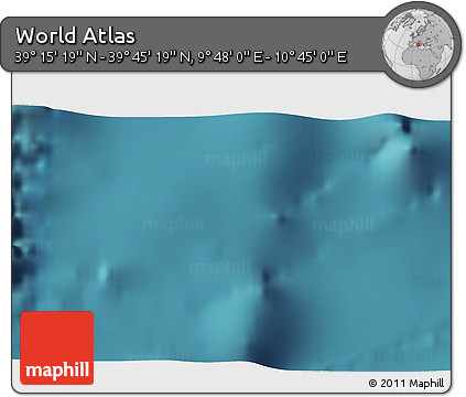 Satellite 3D Map of the Area around 39° 30' 19" N, 10° 16' 30" E