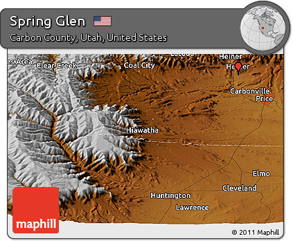 Physical Panoramic Map of Spring Glen