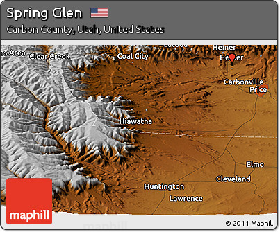 Physical Panoramic Map of Spring Glen