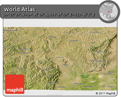 Satellite 3D Map of the Area around 39° 30' 19" N, 112° 16' 30" E