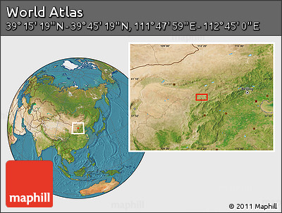 Satellite Location Map of the Area around 39° 30' 19" N, 112° 16' 30" E