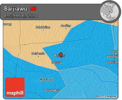 Political 3D Map of Baijiawu