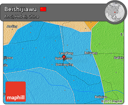 Political 3D Map of Beishijiawu