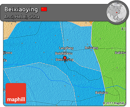 Political 3D Map of Beixiaoying