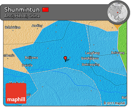 Political 3D Map of Shunmintun