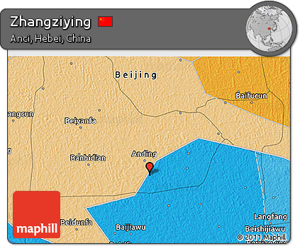 Political 3D Map of Zhangziying