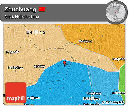 Political 3D Map of Zhuzhuang