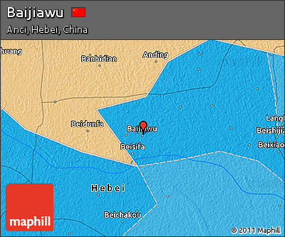 Political 3D Map of Baijiawu