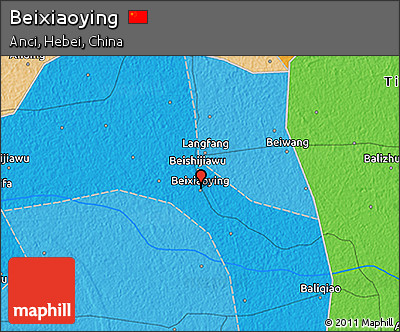Political 3D Map of Beixiaoying
