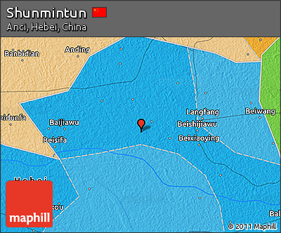 Political 3D Map of Shunmintun