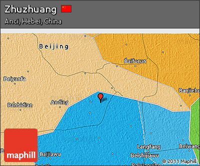 Political 3D Map of Zhuzhuang